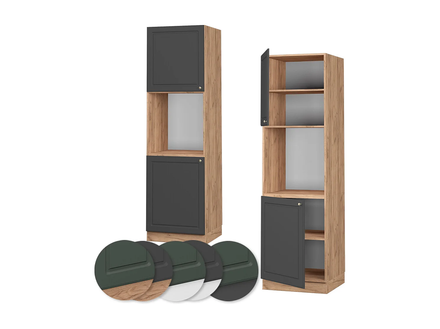 Meuble pour four anthracite-or 60x58x206.8 fame-line