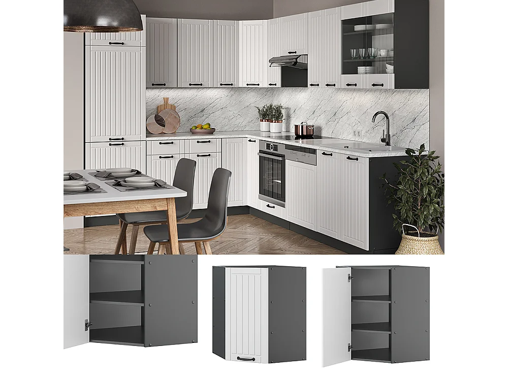 Armario colgante de esquina blanco casa de campo 57x34.1x72 fame-line