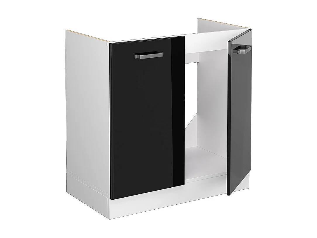 Mobile lavello cucina nero lucido 80x60x81.6 r-line