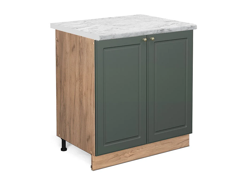 Meuble bas sous-évier vert or campagne 80x60x82 fame-line