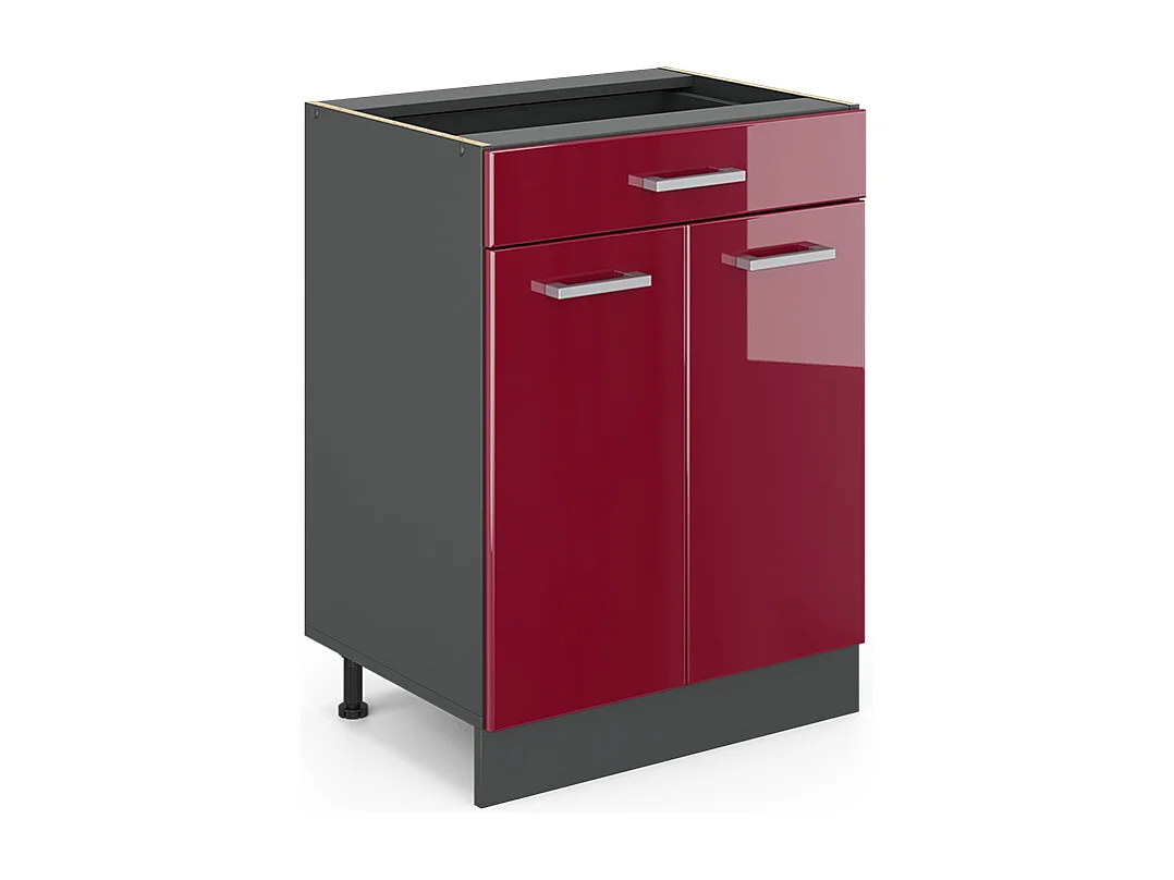 Meuble cuisine rouge brillant 60x46x81.6 r-line
