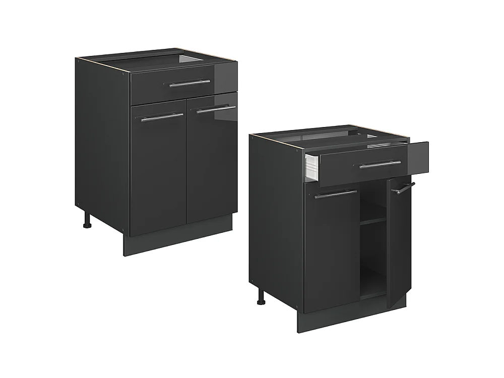 Küchenunterschrank anthrazit hochglanz 60x60x82 fame-line
