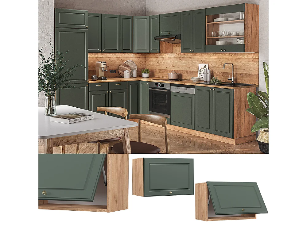 Pensile da cucina verde-oro country house 60x34.1x40 fame-line