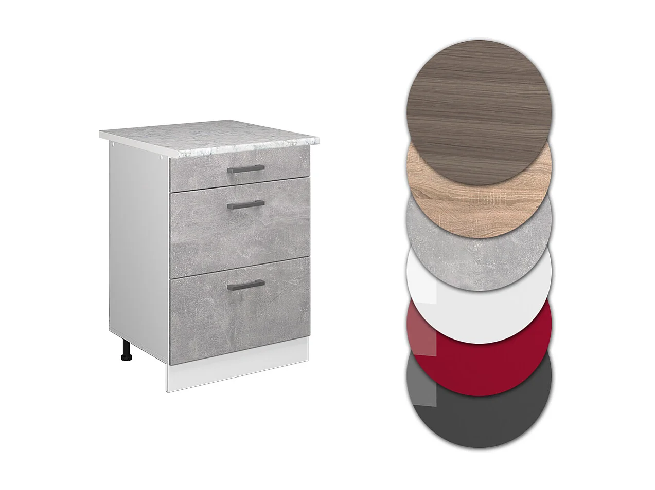 Meuble cuisine béton 60x60x81.6 r-line