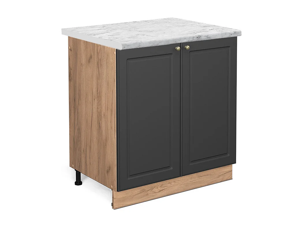 Meuble bas sous-évier anthracite-or 80x60x82 fame-line