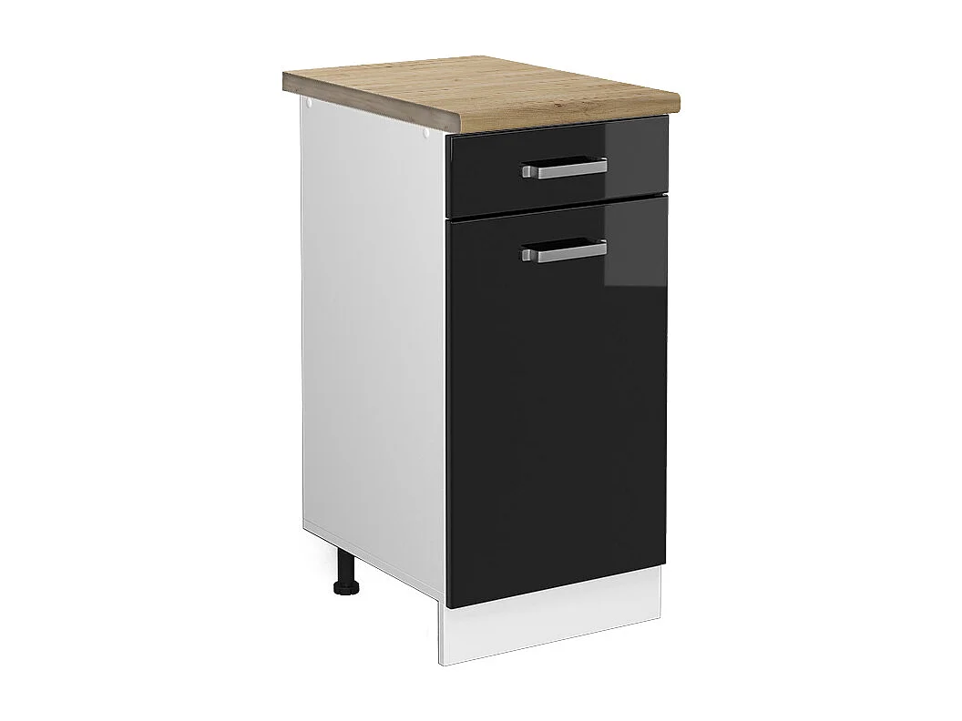 Keukenonderkast zwart hoogglans 40x60x81.6 r-line