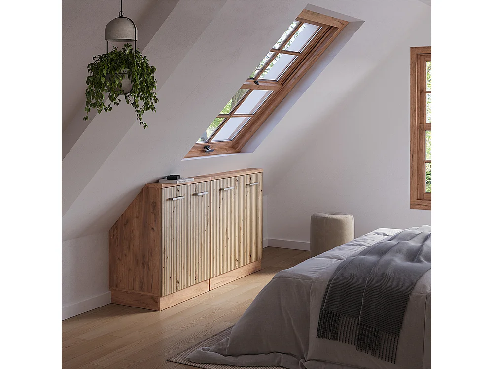 Meuble sous pente chêne artisan 140x46x81.6 r-line