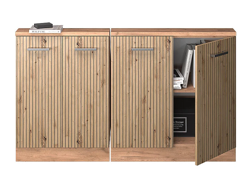 Köksskåp för sluttande tak hantverks ek 140x46x81.6 r-line