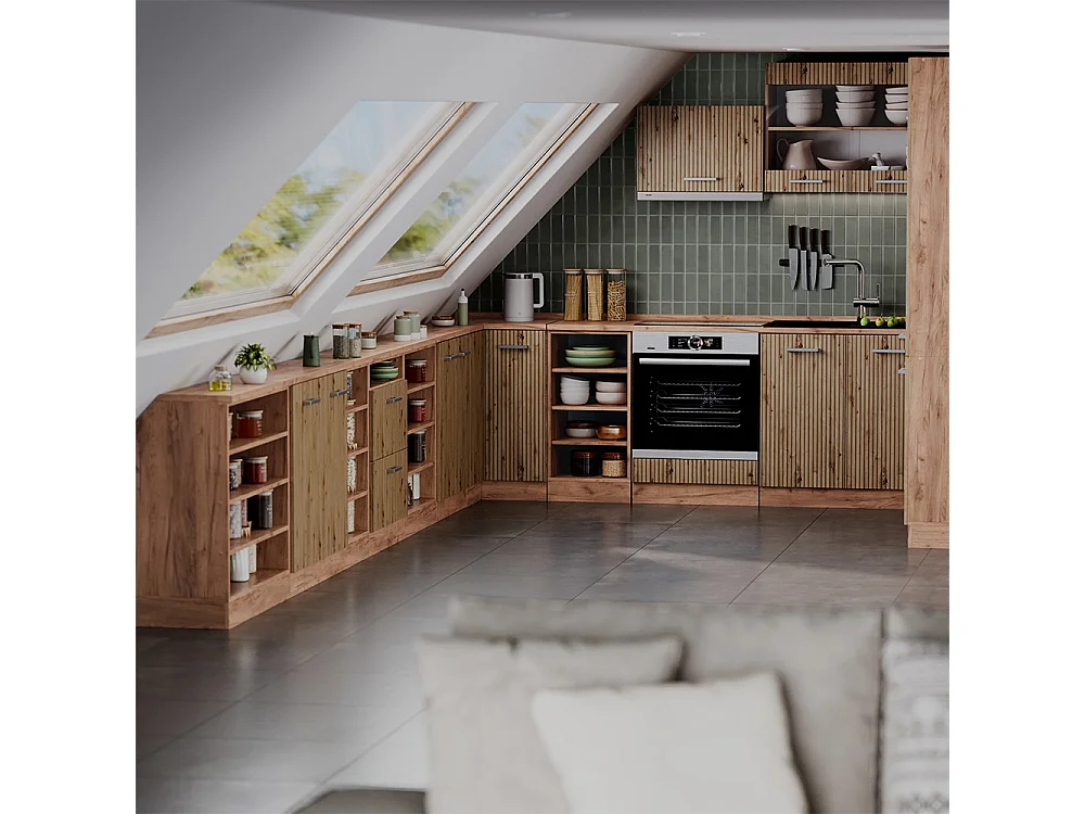 Meuble sous pente chêne artisan 140x46x81.6 r-line