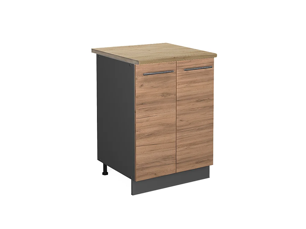 Meuble bas de cuisine chêne de force doré 60x60x82 fame-line