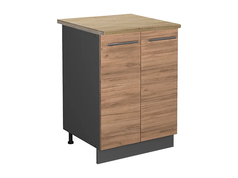 Meuble bas de cuisine chêne de force doré 60x60x82 fame-line