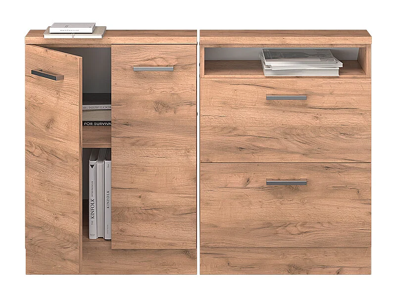 Meuble sous pente chêne de force doré 120x46x81.6 r-line