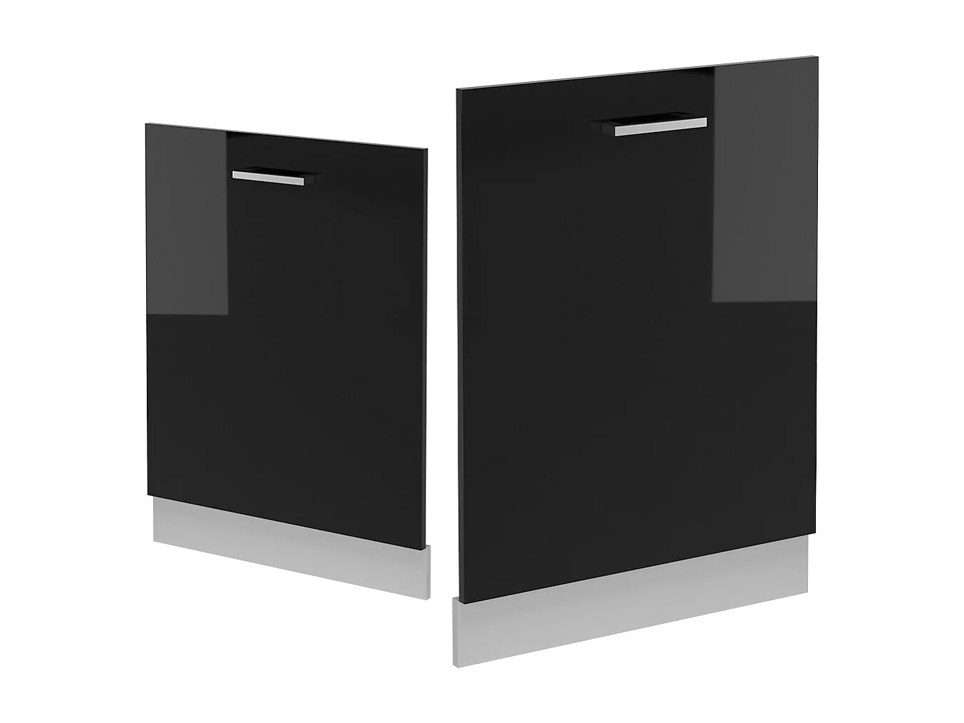 Façade de lave-vaisselle noir haute brillance 60x1.6x81.8 r-line