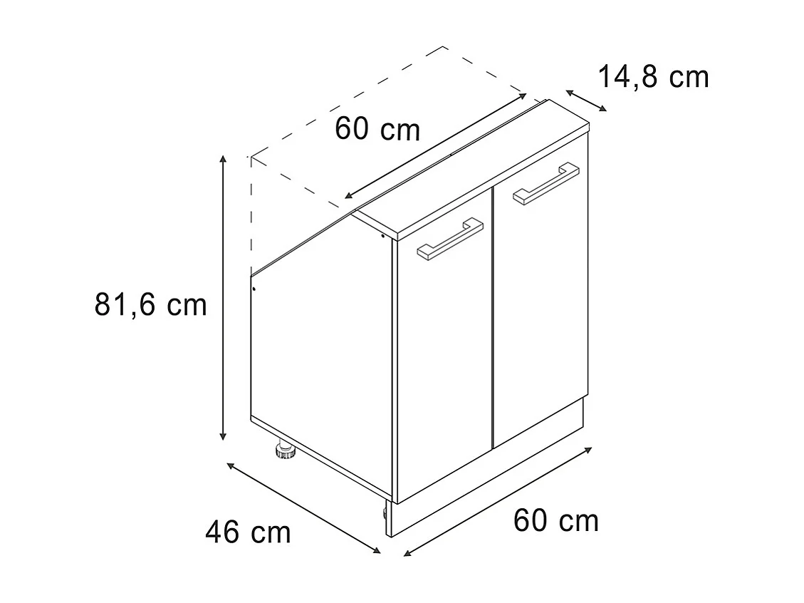 Mobile cucina sottotetto grigio nobile 60x46x81.6 r-line
