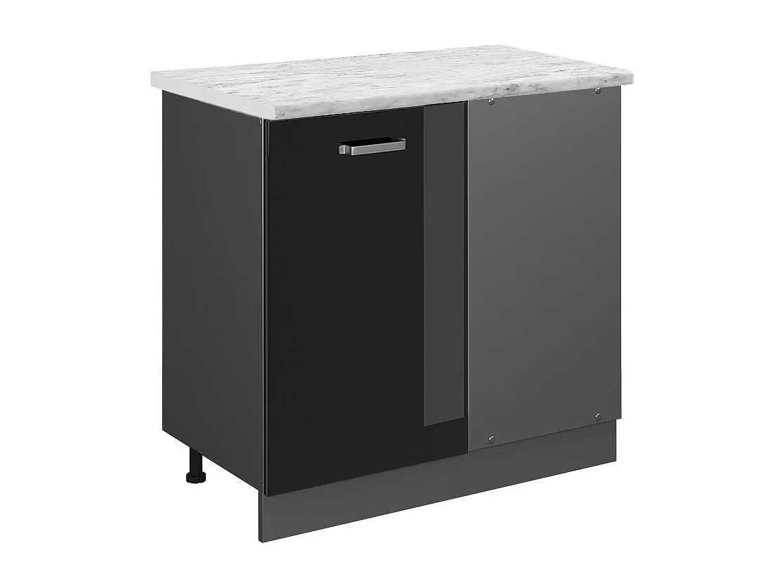 Armario de esquina negro brillo intenso 86x60x81.6 r-line