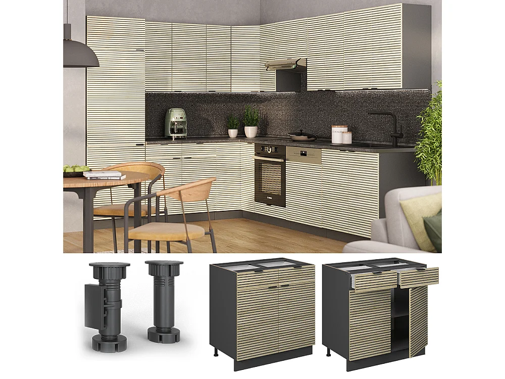 Szafka dolna do kuchni panel dębowy 80x60x82 fame-line