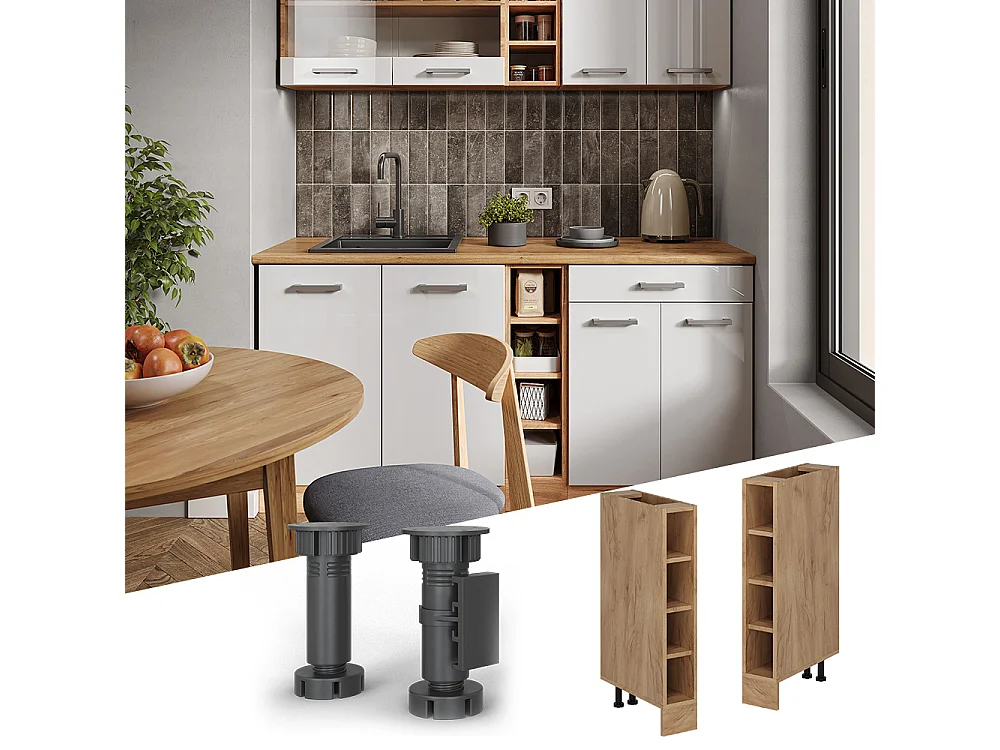 Keukenrek krachtige eik goud 15x44x81.6 r-line