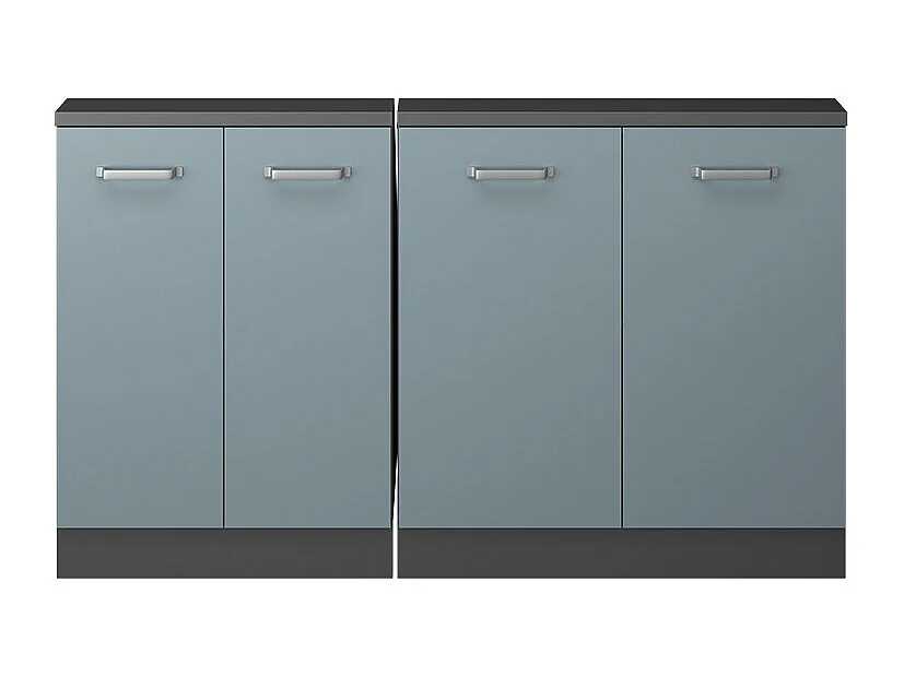 Armario de cocina para techo inclinado gris azulado 140x46x81.6 r-line