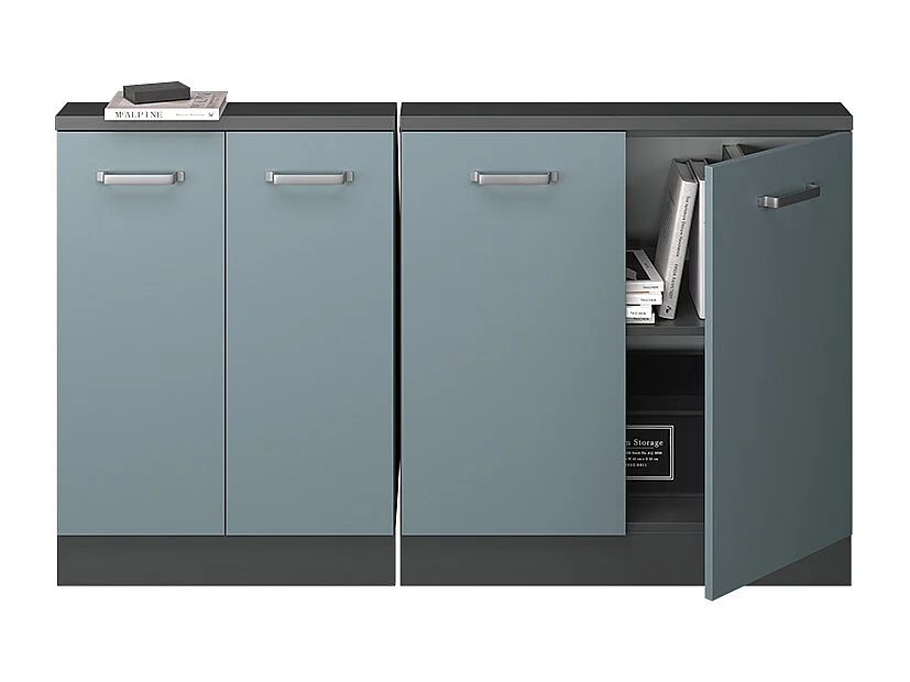 Meuble sous pente bleu-gris 140x46x81.6 r-line