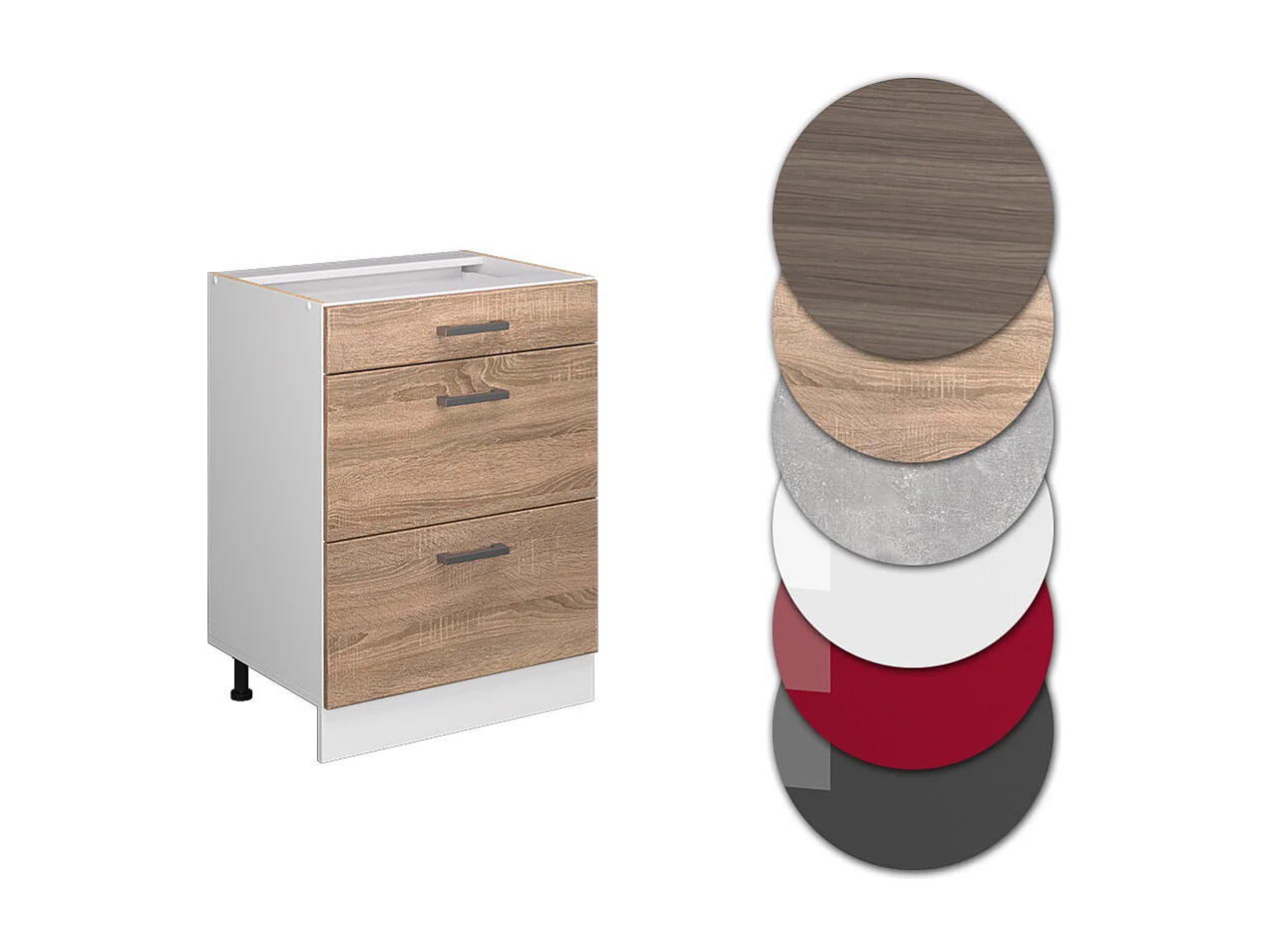 Mueble bajo de cocina sonoma 60x46x81.6 r-line