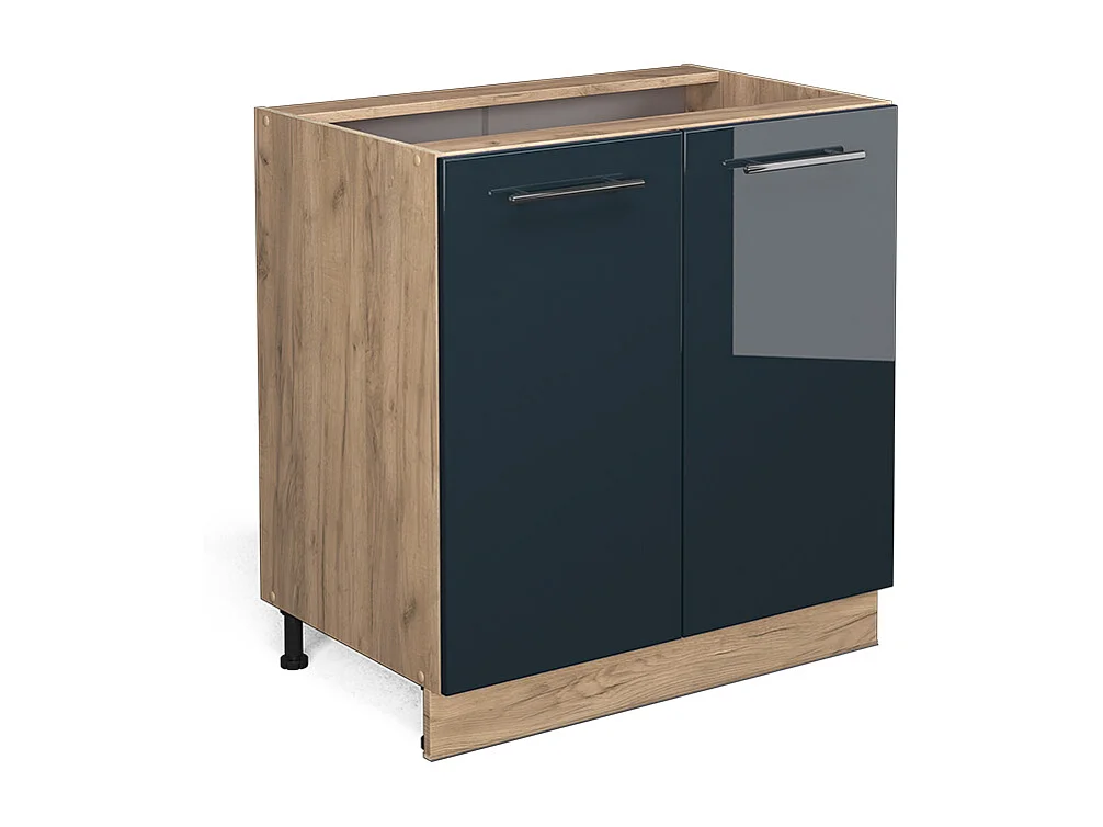 Mueble bajo de cocina azul oscuro alto brillo 80x51.6x82 fame-line