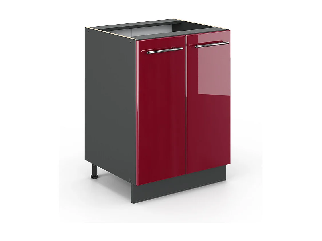 Küchenunterschrank bordeaux hochglanz 60x51.6x82 fame-line