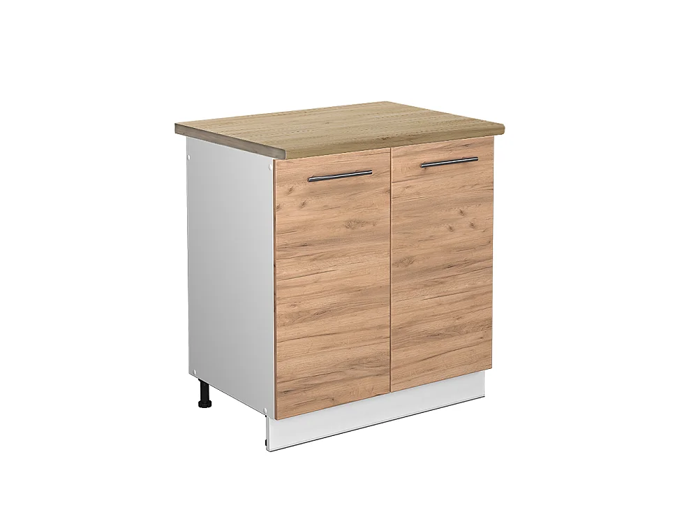 Meuble bas sous-évier chêne de force doré 80x60x82 fame-line