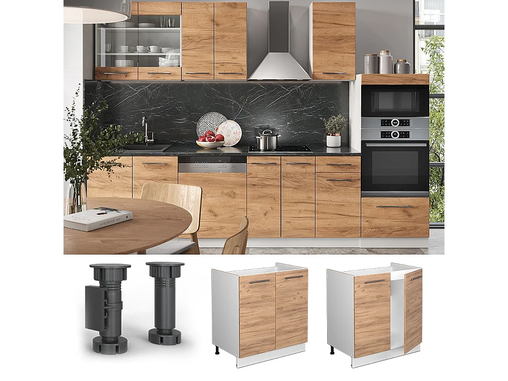 Spülenunterschrank goldkraft eiche 80x60x82 fame-line