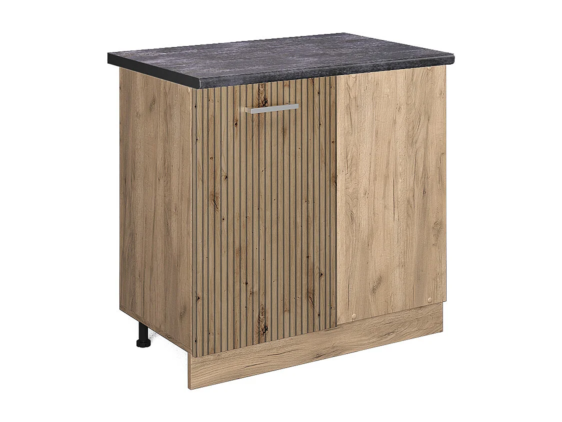 Armário baixo de canto carvalho artesanal 86x60x81.6 r-line