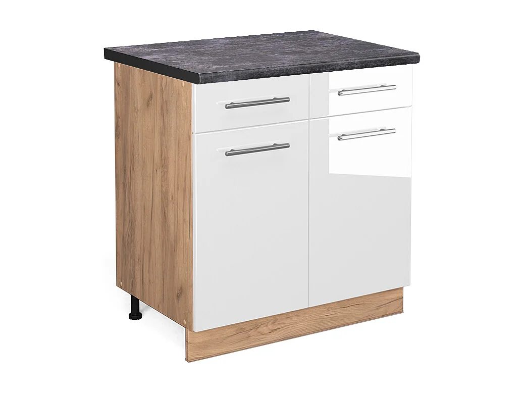 Mobiletto base per cucina bianco lucido 80x60x82 fame-line