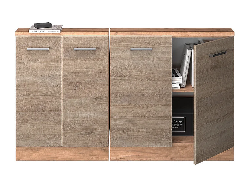 Armario de cocina para techo inclinado sonoma 140x46x81.6 r-line