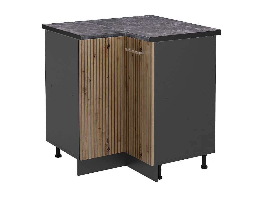 Armario de esquina roble artesanal 75.6x60x81.6 r-line