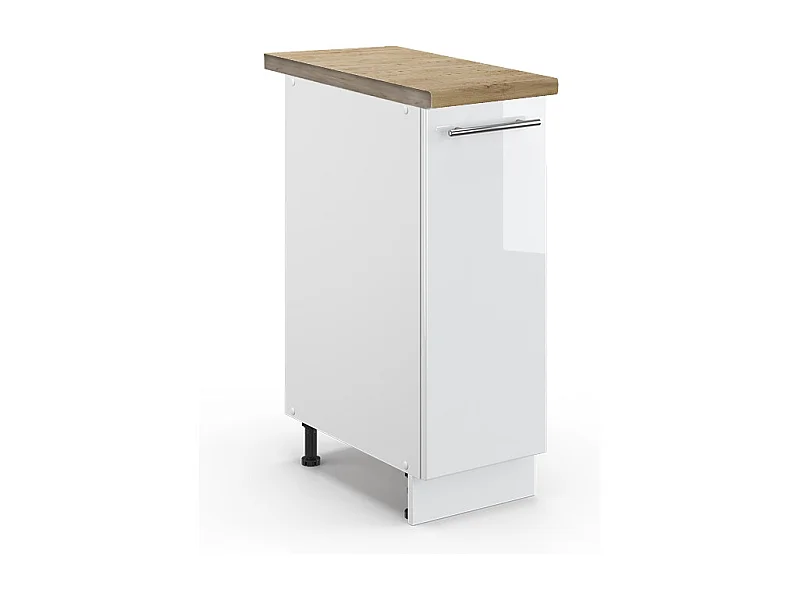 Meuble de cuisine blanc haute brillance 30x60x82 fame-line