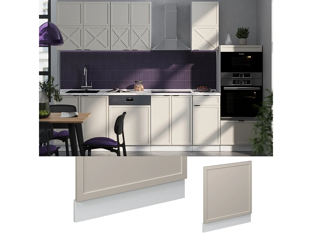 Panel frontal grisbeige 60x1.6x67.4 fame-line