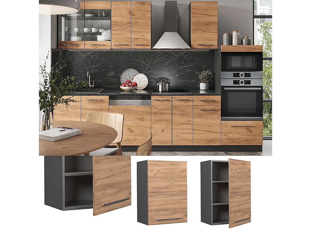 Wall cabinet gold power oak 50x34.1x72 fame-line