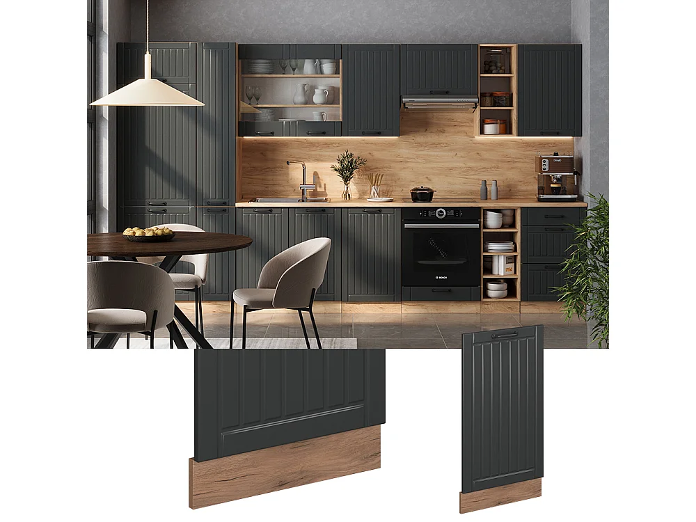 Panel frontal del lavavajillas gris oscuro 45x1.6x81.8 fame-line