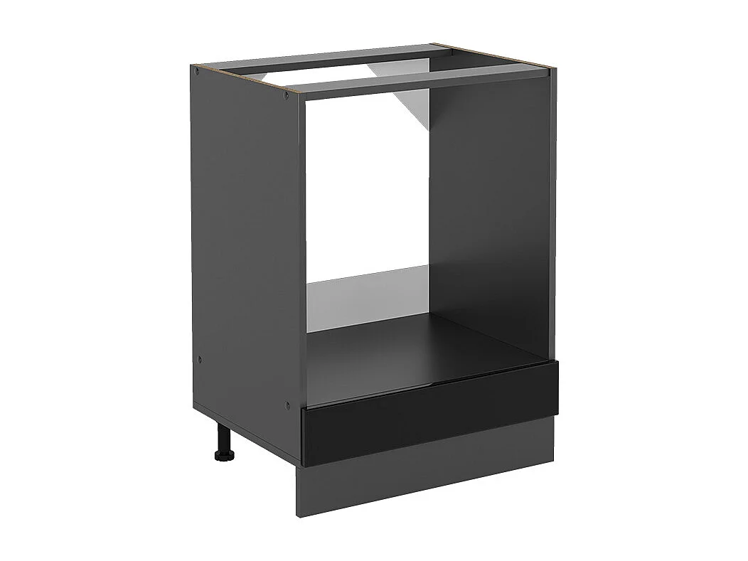 Meuble pour four noir haute brillance 60x46x81.6 r-line