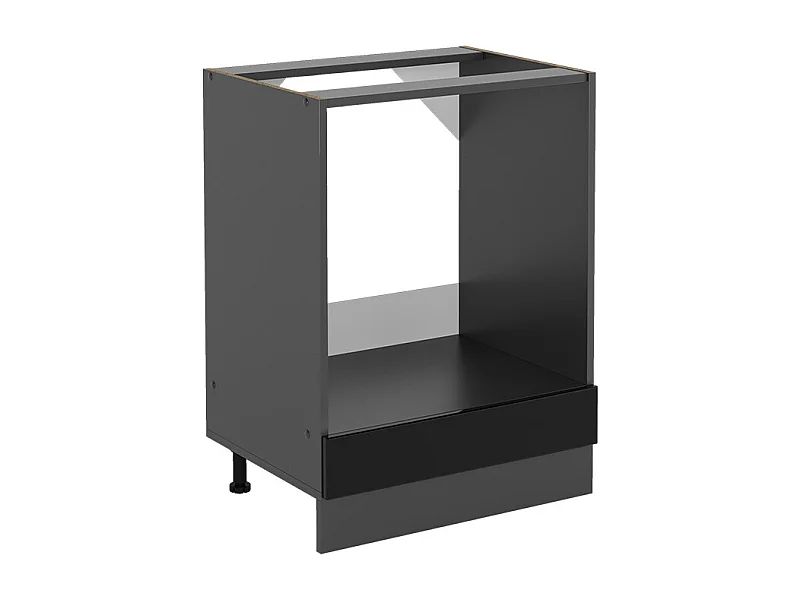 Meuble pour four noir haute brillance 60x46x81.6 r-line