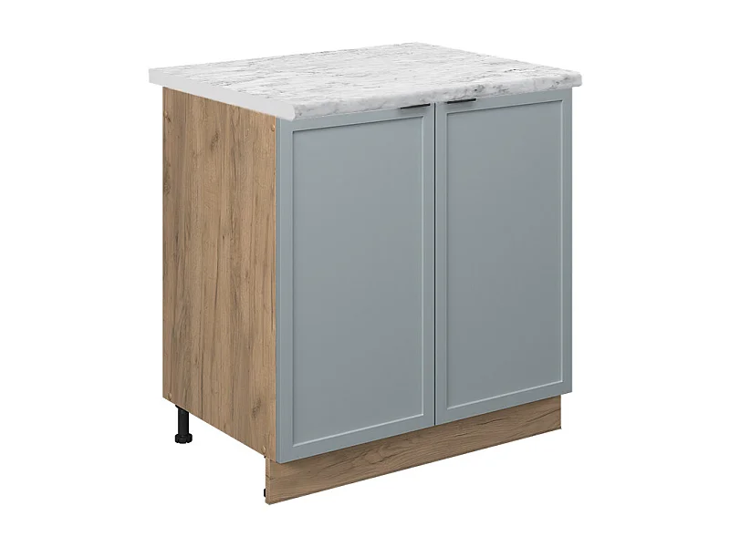 Meuble bas sous-évier bleu clair-gris 80x60x82 fame-line