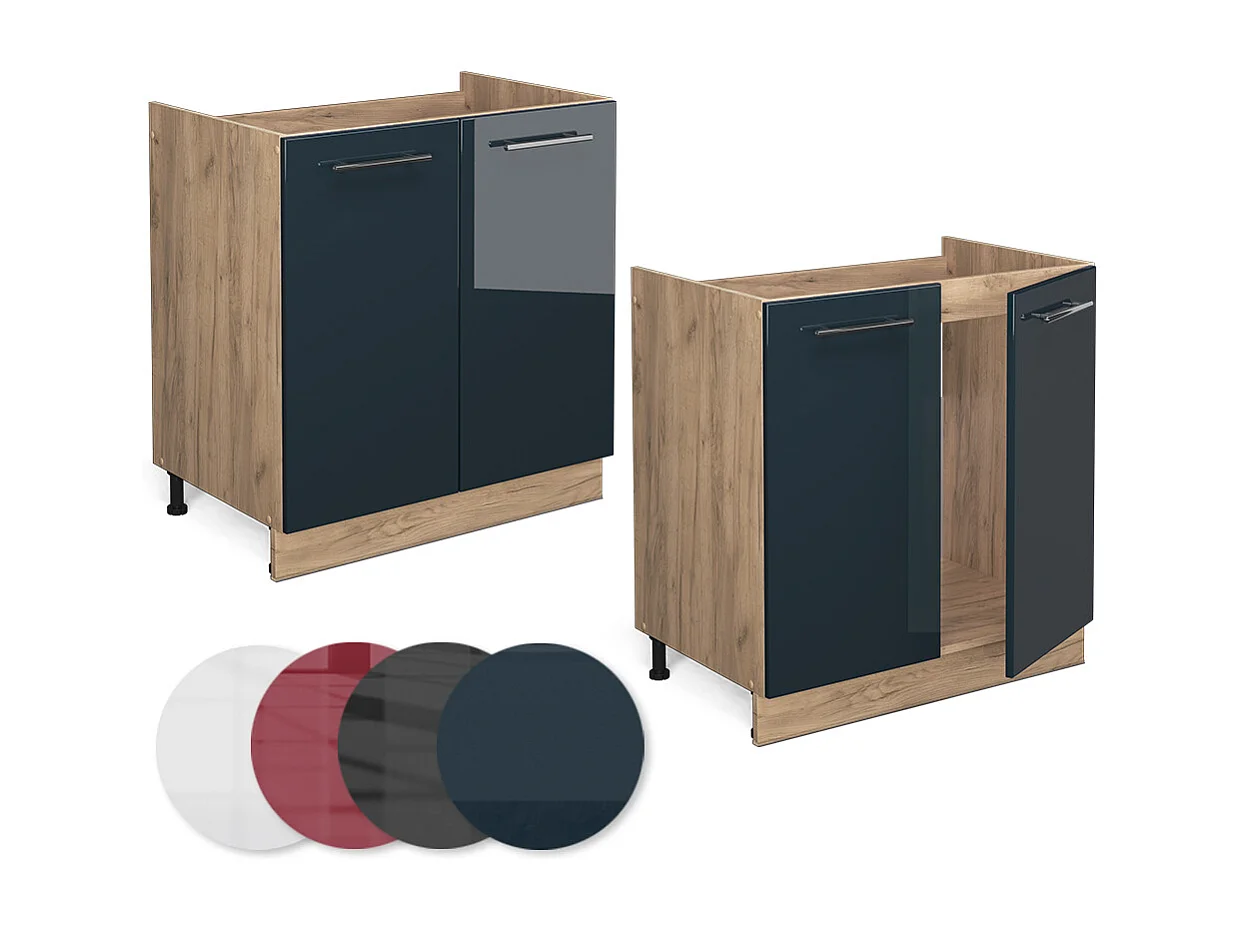 Mobile lavello cucina blu scuro lucido 80x51.6x82 fame-line