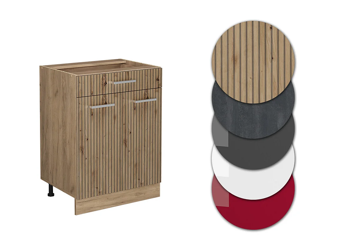 Meuble cuisine chêne artisan 60x46x81.6 r-line