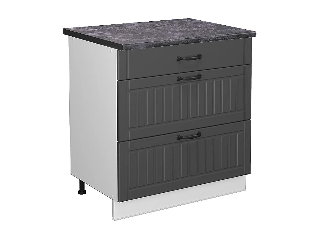 Mueble bajo de cocina antracita casa de campo 80x60x82 fame-line