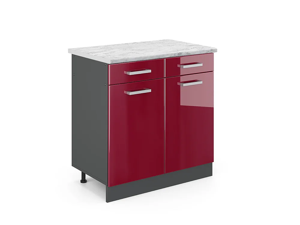 Meuble cuisine rouge brillant 80x60x81.6 r-line