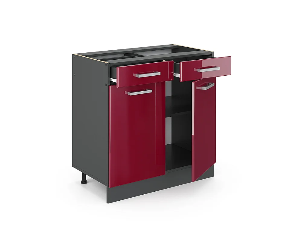 Meuble cuisine rouge brillant 80x60x81.6 r-line