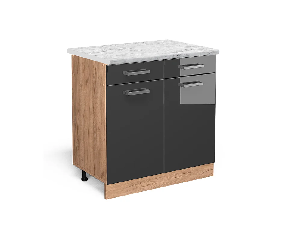Meuble cuisine anthracite haute brillance 80x60x81.6 r-line