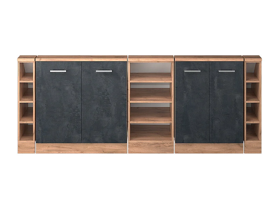 Meuble sous pente béton noir 210x46x81.6 r-line