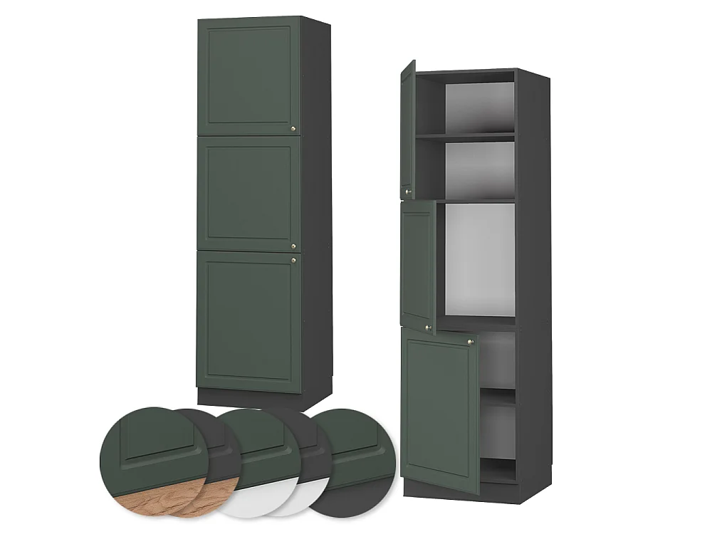 Armario para horno empotrado verde dorado casa de campo 60x58x206.8 fame-line