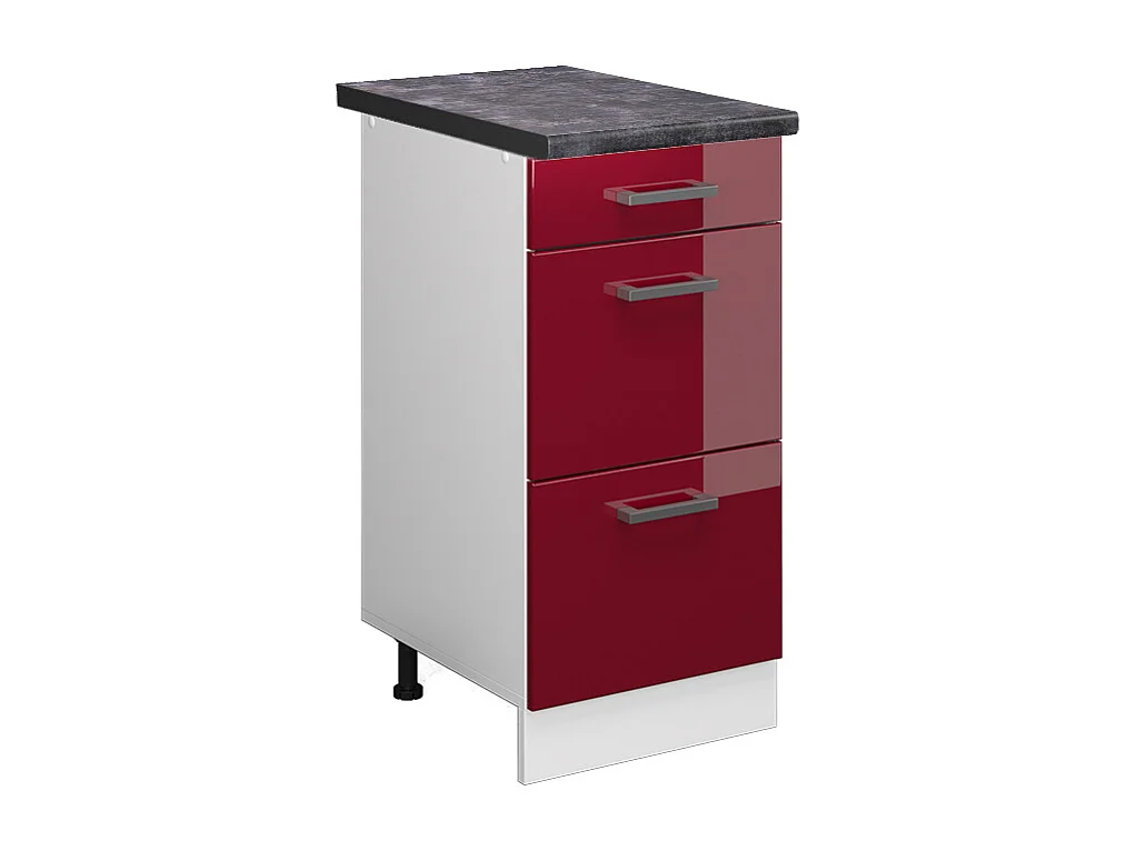 Küchenunterschrank rot hochglanz 40x60x81.6 r-line