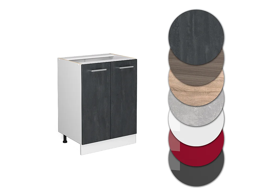 Mueble bajo de cocina hormigón negro 60x60x81.6 r-line