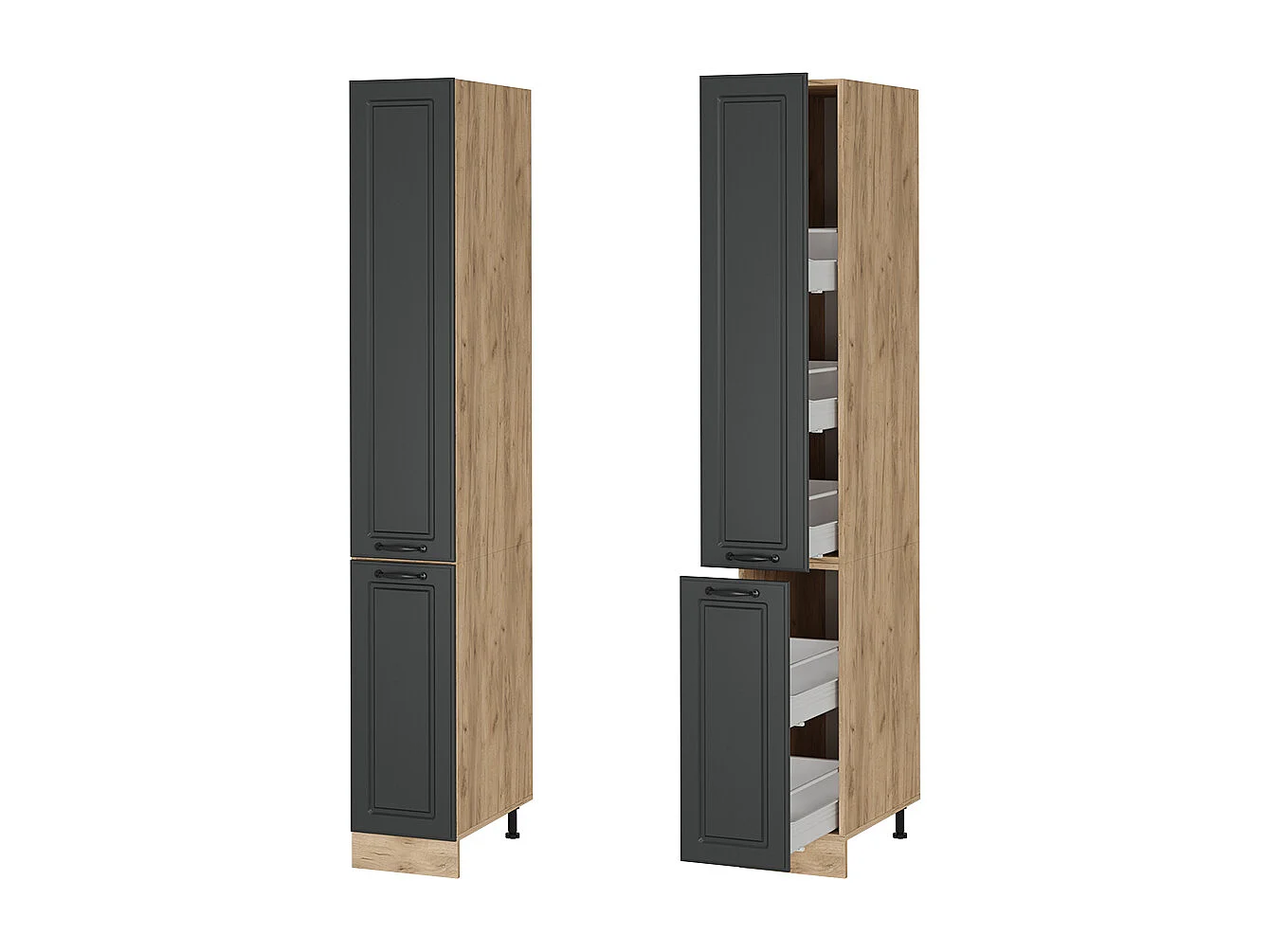 Meuble haute de cuisine anthracite campagne 30x57.2x206.8 r-line